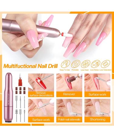 Morovan Acrylic Nail Kit with Drill - Professional Complete Starter Set for Beginners - Glitter Acrylic Powder for Nail Extension - DIY Pink - Buy Online on GoSupps.com