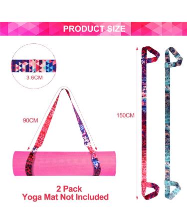 Buy 2-Piece Yoga Mat Set with Adjustable Carrying Strap | Cotton Yoga Belt for Pilates Stretching & Fitness - International Shipping Available - Buy Online on GoSupps.com