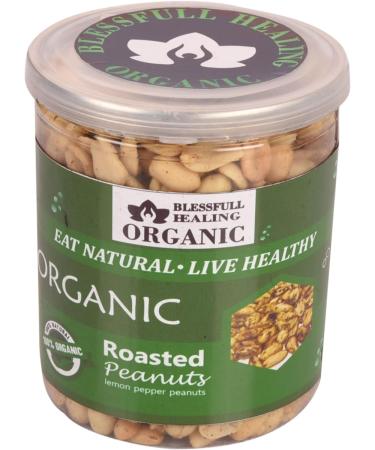 Blessfull Healing Organic Natural Vegan Lemon Pepper Roasted Peanuts Crunchy Healthy Snacks 300 Gram - Buy Online on GoSupps.com