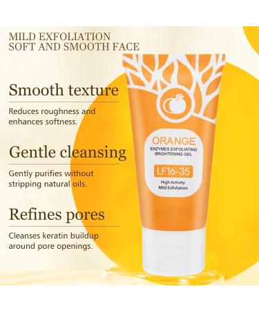 Orange Enzyme Exfoliating Gel Face & Body Scrub for Deep Pore Cleansing & Hydration Gentle Peel for All Skin Types (1 PC) - Buy Online on GoSupps.com