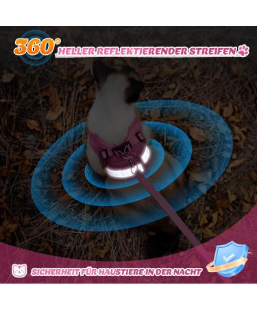 Supet Cat Dishes & Breaking-Safe Leash - Soft Vest for Kittens & Small Dogs (Chihuahua) - Pink Size L (Chest 38-43 cm) - Buy Online on GoSupps.com