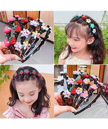 Sweet Princess Hairstyle Hairpin with Clips Summer Little Girl Braided Hair Hairpin Headdress Cartoon Headbands Plait Hair Tools Double Layer Headbands with Clips Twist Plait for Girls (Color : 5 5 Pcs D - Buy Online on GoSupps.com