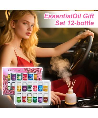  Naqqios Aromatherapy Oils | Set of 12 Water-Soluble Aromatic Essences - Natural Water-Soluble Oils for Humidifiers 3 ml Long-Lasting Air Freshener for Bedrooms and - Buy Online on GoSupps.com