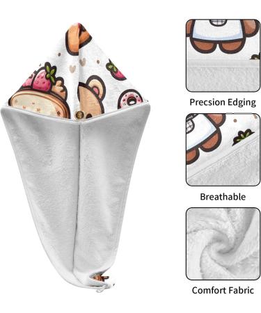 Buy Cute Teddy Bear Stickers & Super Absorbent Hair Towels - 2 Pack Quick Dry Turbans for Women & Girls - Buy Online on GoSupps.com