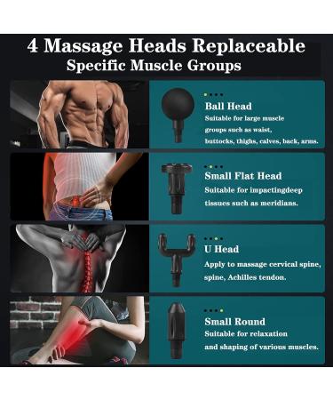 Shavingfun Mini Massage Gun - Portable Electric Muscle Massager with 6 Speeds & 4 Heads for Pain Relief - Ideal for Travel - Buy Online on GoSupps.com