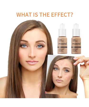 PHOERA Foundation Brush Set with Anglicolor Flawless Full Coverage 30ml Matte Oil-Control Liquid Foundation - Long Lasting, Waterproof Makeup for Women & Girls - Buy Online on GoSupps.com