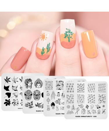 KADS Nail Stamp Plates Set - 20Pcs Leaves Flowers Animal Chinese Style Nail Art Stamping Templates - Buy Online on GoSupps.com