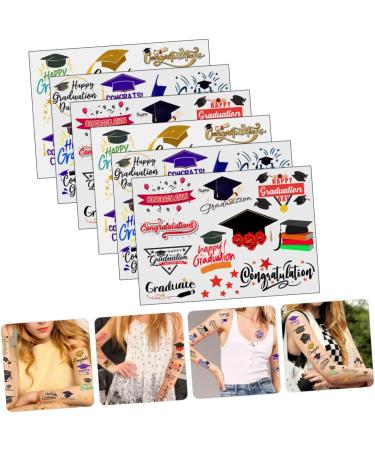 6 Sheets Graduation Season Stickers Graduation Stickers Graduation Body Decorative Stickers Graduation Sticker Arm Stickers Gradient Envelope Emulsion - Buy Online on GoSupps.com