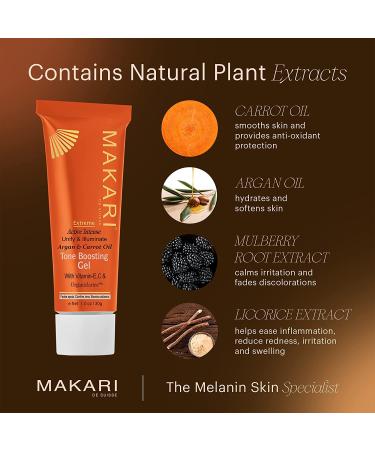 Buy Makari Extreme Argan & Carrot Oil Face Gel | Anti-Aging Even Skin Tone & Acne Treatment | 1 oz Organic Gel for Sun Spots & Wrinkles - Buy Online on GoSupps.com