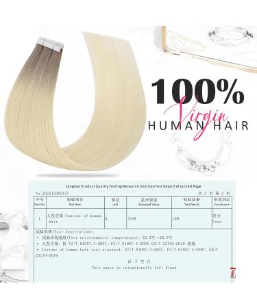 Buy Moresoo Virgin Tape-In Hair Extensions | Ash Blonde to Platinum Ombre | 50cm Real Hair | 5PCs #19T60 - Buy Online on GoSupps.com