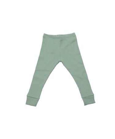 SpudKidz Organic Cotton Green Ribbed Leggings 9-12 Months Green