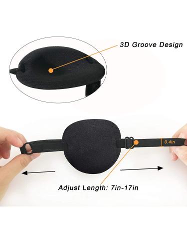 THSIREE 2 Pack Eye Patches for Kids & Adults - Adjustable Pirate Eye Patch for Amblyopia & Strabismus - Black/Blue - Buy Online on GoSupps.com