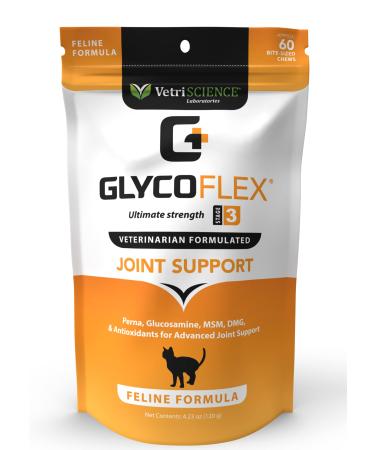 VETRISCIENCE Glycoflex 3 Maximum Strength Hip and Joint Supplement with Glucosamine for Cats - DMG, MSM & Green Lipped Mussel