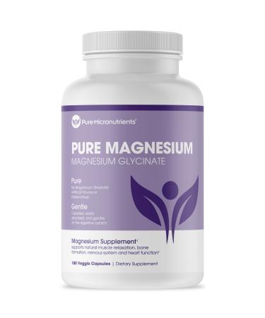 Pure Micronutrients Magnesium Glycinate Supplement (Chelated) 200mg 180 Count