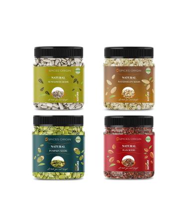 Spices Origin Raw Pumpkin - 250g Sunflower - 250g Watermelon Seeds - 250g Flax - 250g | All Premium. For Diwali Festival Celebration | Deepawali Gift Pack_Packing May Vary