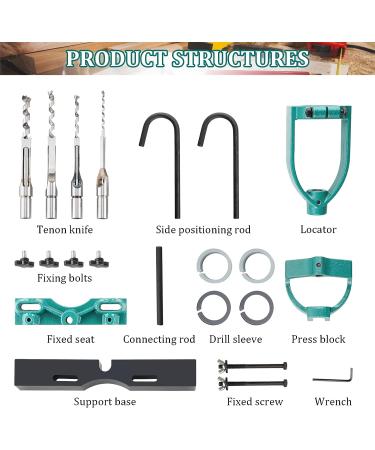 YUCHENGTECH Bench Drill Locator Set - Woodworking Mortiser Square Hole Chisel Drilling Machine with 4 Bits Steel - Buy Online on GoSupps.com