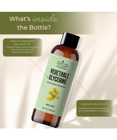 Vegetable Glycerin 100ml - Liquid Glycerin for Skin & Hair Pure Glycerin for Face Vegetable Glycerine for Cleaning Pure Glycerine for Skin Vegetable Glycerine Food Grade 100% Pure Glycerin Oil - Buy Online on GoSupps.com