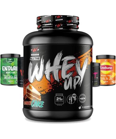 TWP Nutrition Platinum Series All The Whey Up Protein Powder Shake 23g Whey Protein Low Fat Low Carbs 2.1kg/900g & 70/30 Servings (Carrot Cake 2.1kg) Carrot Cake 2.1kg - Buy Online on GoSupps.com