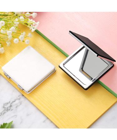 YEOTWIN Compact Square PU Leather Makeup Mirror Set - 1X and 3X Magnification, Double-Sided Hand Mirror for Purses and Travel (2pcs) - Buy Online on GoSupps.com