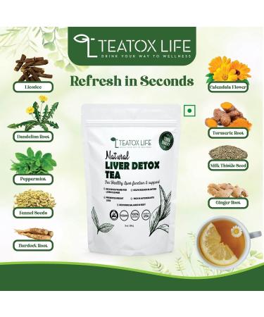 Organic Liver Cleanse Tea with Dandelion Root, Milk Thistle, Burdock Root & Licorice | Liver Detox Support - 85g | Made in USA - Buy Online on GoSupps.com