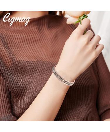 Cigmag Lymphatic Drainage Copper Bracelet - Adjustable Ultra Strength Magnet - 99% Pure Copper - Braided Tricolour Pattern - for Women - Buy Online on GoSupps.com