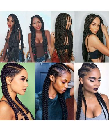 Ombre Braiding Hair Extensions - 3 Pack High Temperature Synthetic 24 Inch (DB-Black) - Durable & Stylish - Buy Online on GoSupps.com