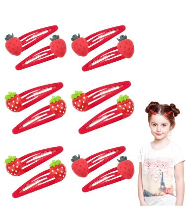 12 PACK Strawberry Alligator Hair Clips Cute Strawberry Hair Accessories for Girls Fruit Hair Clips
