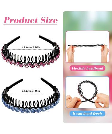 Rhinestone Teeth Comb Headbands - 8 Piece Set | Crystal Wave Headband for Women and Girls - Non-Slip Hair Accessories - Buy Online on GoSupps.com