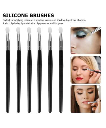 FRCOLOR 6pcs Silicone Lip Mask & Eyeshadow Brushes - Perfect Lipstick Applicator & Makeup Brushes for Women - Black 14.5x0.5cm - Buy Online on GoSupps.com