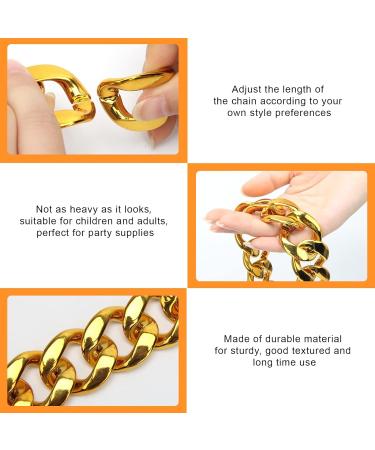 Hoedia Faux Gold Chain Necklace Hip Hop Chain Gold Necklace for Men Gold Chain Necklace 30.7in Punk Style Necklace Removable Chain for Pet Cats & Dogs Taking Pictures Christmas Costume - Buy Online on GoSupps.com