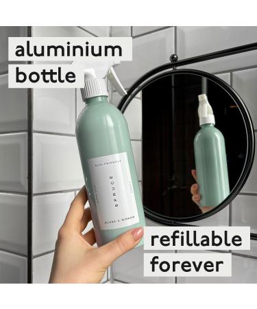 Spruce Glass & Mirror Starter Kit Bundle: Refillable Cleaning Kit with Aluminum Eternity Bottle and 6 x Plastic-Free Concentrated Refills. Just-add-water. Eco friendly Non-toxic 100% Vegan - Buy Online on GoSupps.com
