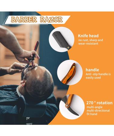 Buy Wooden Straight Razor - Stainless Steel Vintage Barber Razor for Men | Close Shaving Manual Shaver for Barbershop & Salons Black - Buy Online on GoSupps.com