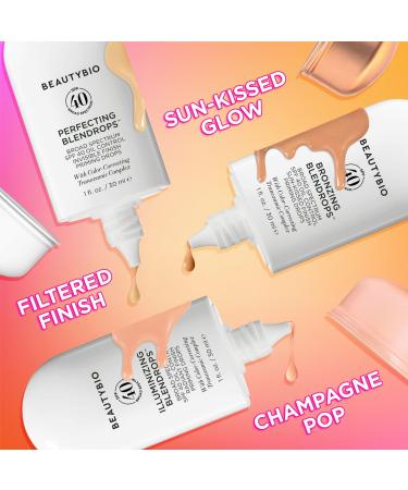 BeautyBio Bronzing BLENDROPS - SPF 40 Oil-Control Priming Drops for Sun-Kissed Finish & Color-Correction - Buy Online on GoSupps.com