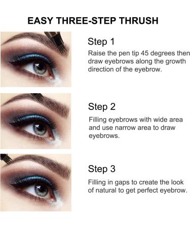 Boobeen Waterproof Eyebrow Pen Microblading Eyebrow Pencil with a Micro-Fork Tip Applicator Creates Natural Looking Brows Effortlessly Black Brown - Buy Online on GoSupps.com