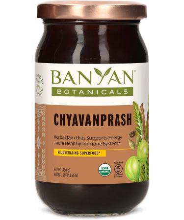 Banyan Botanicals Organic Chyavanprash (Chyawanprash)  Ayurvedic Herbal Jam with Amla & Ashwagandha  For the Immune System & Whole-Body Rejuvenation  17.6oz  Non GMO Sustainably Sourced Vegetarian 1.1 Pound (Pack of 1)