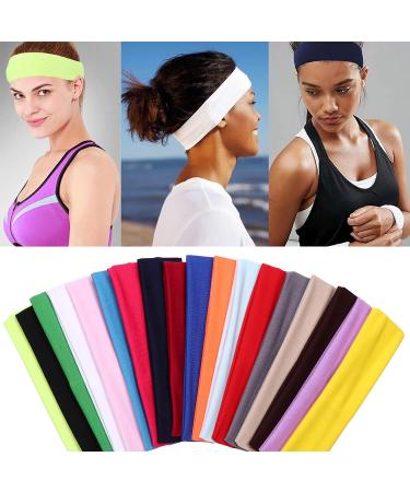 YMHPRIDE 18-Piece Colorful Sports Yoga Headbands - Stretchy Cotton Hairbands for Girls & Women | Perfect for Fitness & Fashion - Buy Online on GoSupps.com