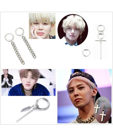PPX Earrings Set 6 Pieces Kpop Bangtan Boy Jimin Chain Drop Earrings in Transparent Box - Korean Fashion Jewelry - Buy Online on GoSupps.com