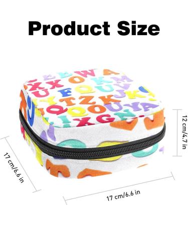 Period Storage Bag | Sanitary Napkin & Makeup Pouch Colorful Alphabet Color2615 - Buy Online on GoSupps.com