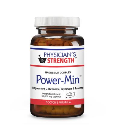 Physician's Strength Power-Min - 90 Capsules - Total Body Support - Magnesium Complex with Magnesium L-Threonate Glycinate & Taurate - Highly Absorbable - 30 Servings