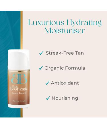 Beau Bronzage - Tanning Body Moisturiser - For a Perfect Streak-Free Tan - Protective and Smoothing Antioxidant - Infused with Olive Oil and Shea Butter - Vegan 100% Organic - 100ml - Buy Online on GoSupps.com