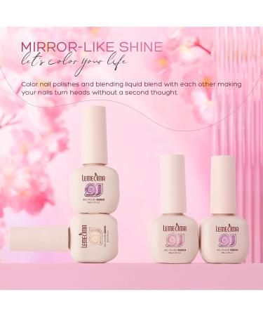 Lemecima 6-Piece Long Lasting UV Gel Nail Polish Set in Princess Pink - Shellac Nail Polish Gift for Women - Nail Art Salon Quality at Home - Buy Online on GoSupps.com
