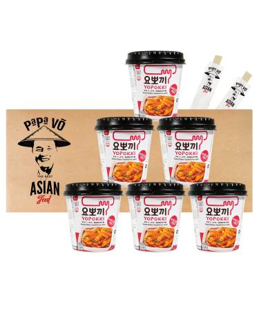 Pack of 6 (6x140g) Yopokki rice cake sweet & spicy (Papa Vo ) 140 g (pack of 6)