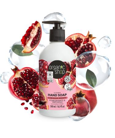 Organic Pomegranate & Patchouli Vitamin Hand Soap 500ml - Nourishing & Moisturizing - International Shipping Available - Buy Online on GoSupps.com