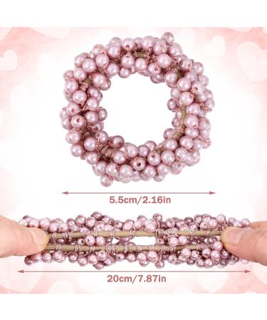 Beaded Bracelet Hair Ties - Set of 12 | Pearl & Crystal Elastic Scrunchies for Women & Girls - Buy Online on GoSupps.com