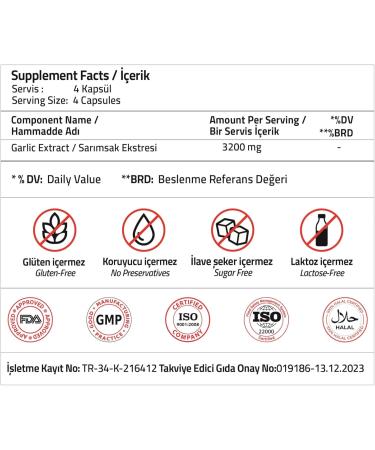 VALIDUS Garlic 3200 mg 120 Capsules - Buy Online on GoSupps.com