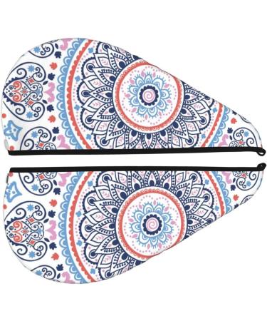 Mandala Microfiber Hair Towel Wrap - Super Absorbent Coral Velvet for Long Curly & Thick Hair | Quick Dry Hair Cap for Women - Buy Online on GoSupps.com