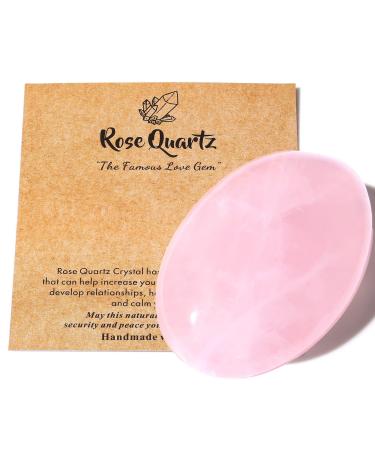 MAIBAOTA 2.4" Large Rose Quartz Crystals Stone Polished Palm Stone Healing Crystals 0.7" Thick Natural Reiki Gemstone Worry Stone Energy Balancing Anxiety Stress Relief Meditation 1 Pc F-rose Quartz