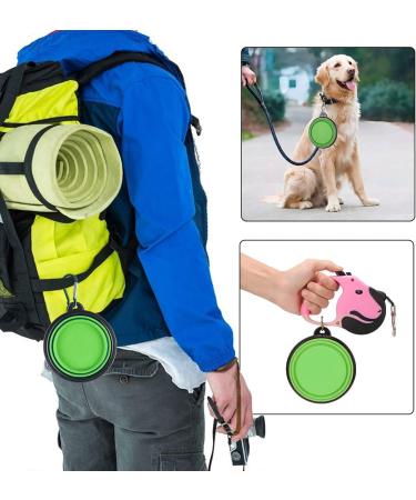 Buy Collaborative Dog Bowl & Collapsible Water Bowl for Cats & Dogs - Portable 350ml Green Bowl with Carabiner - Buy Online on GoSupps.com