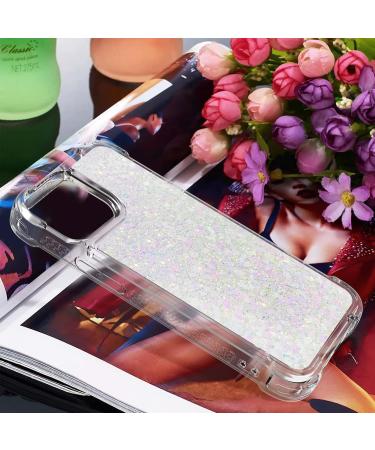 Tivenfezk Nadoli Glitter Drive Sand Shell for iPhone 15 - Silicone Shockproof TPU Bumper Case | Transparent Quicksand Liquid Cover - White & Pink - Buy Online on GoSupps.com