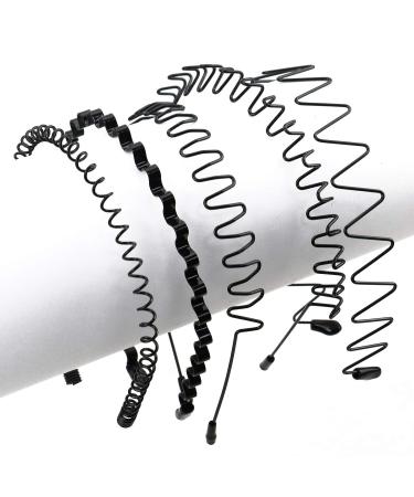 Timoo 5 PCS Metal Spring Wavy Hairband Hair Hoop - Fashionable Headwear for Men & Women - Black - Buy Online on GoSupps.com